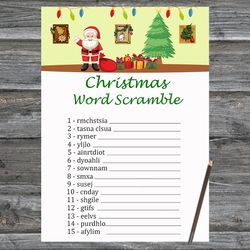 Christmas party games,Christmas Word Scramble Game Printable,Happy Santa Claus Christmas Trivia Game Cards