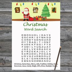 Christmas party games,Christmas Word Search Game Printable,Happy Santa Claus Christmas Trivia Game Cards
