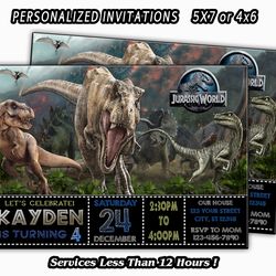 Jurassic word Invitation, Jrassic Word Birthday Party, Personalized invitation