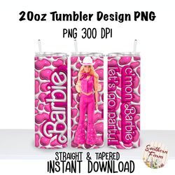 Barbie Pink Cow Print 20oz  Skinny Tumbler Sublimation Wrap PNG, Waterslide, UV DTF,  Digital Instant Download
