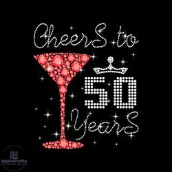 queen girl princess cheers to 50 years old happy birthday svg png dxf eps pdf