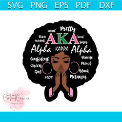 aka praying black girl svg, sorority svg, alpha kappa svg, alpha svg, aka svg, future aka svg, aka sorority, alpha kappa