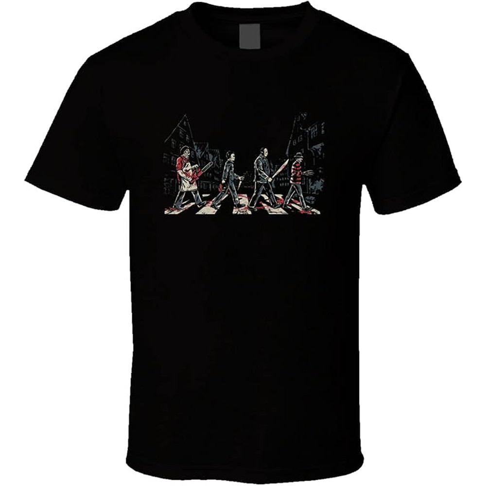 Classic Horror Movie Character Abbey Road Parody T Shirt L Black.jpg
