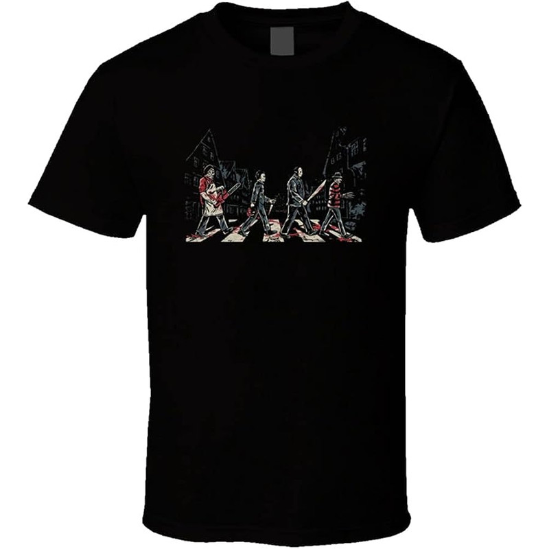 Classic Horror Movie Character Abbey Road Parody T Shirt L Black.jpg