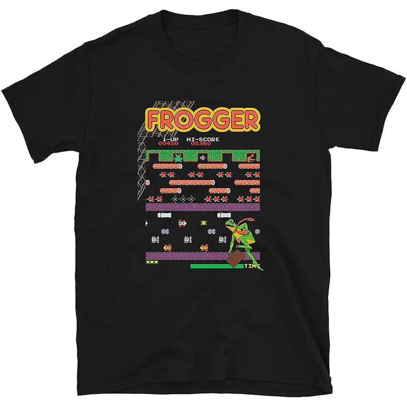 Mod.3 Arcade Frogger Video Game Juego Retro Vintage 80s Gaming Console Aliens 8-Bits Gamer Camiseta T-Shirt.jpg