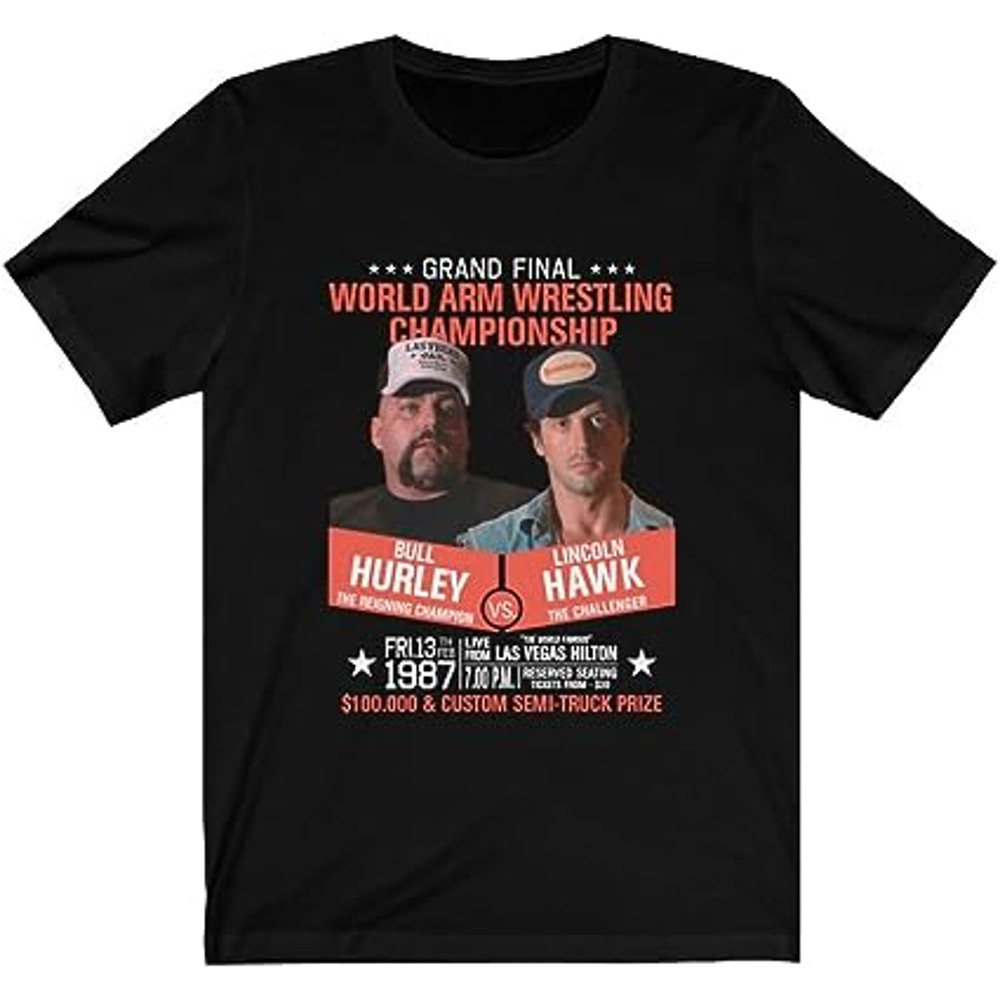 Mod.3 Over The Top Lincoln Hawk Bull Hurley Truck Prize Arm Wrestling Championship Sylvester Stallone T-Shirt.jpg