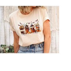 horror movie killers coffee shirt, halloween coffee horror drink coffee shirt, horror movie coffee latte shirt, hallowee
