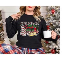 torn between looking like a snack or eating one, christmas sweatshirt, funny christmas gift, gym workout sweatshirt, fun