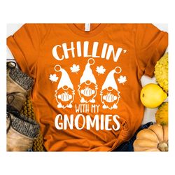 funny fall gnomes svg, chilling with my gnomies svg, kids fall shirt, cute baby boy svg, baby girl, pumpkin patch svg fo