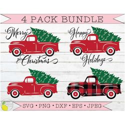 Christmas Truck svg Bundle, Red Truck Farmhouse Christmas svg  Holiday Tree Decoration svg files for Cricut Downloads Si