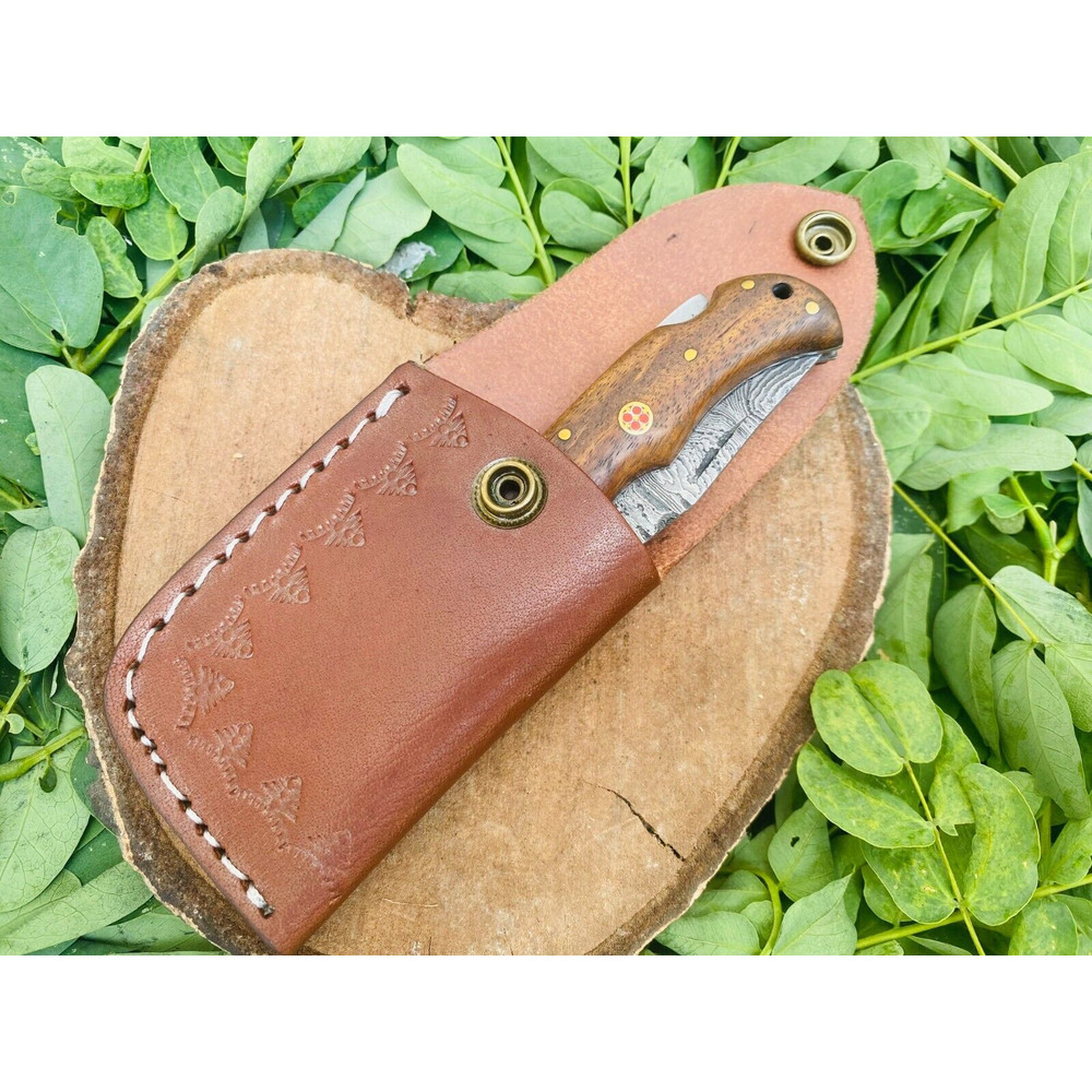 7 Handmade Damascus Steel Folding Knife  for sale