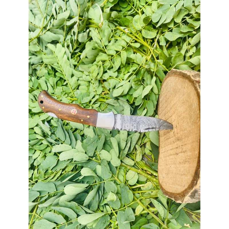 7 Handmade Damascus Steel Folding Knife  for sale