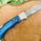Damascus Steel Hunting Folding Knife for sale