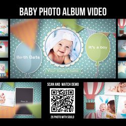 Baby Photo Album Video, Photo Album Birthday Video MOV format
