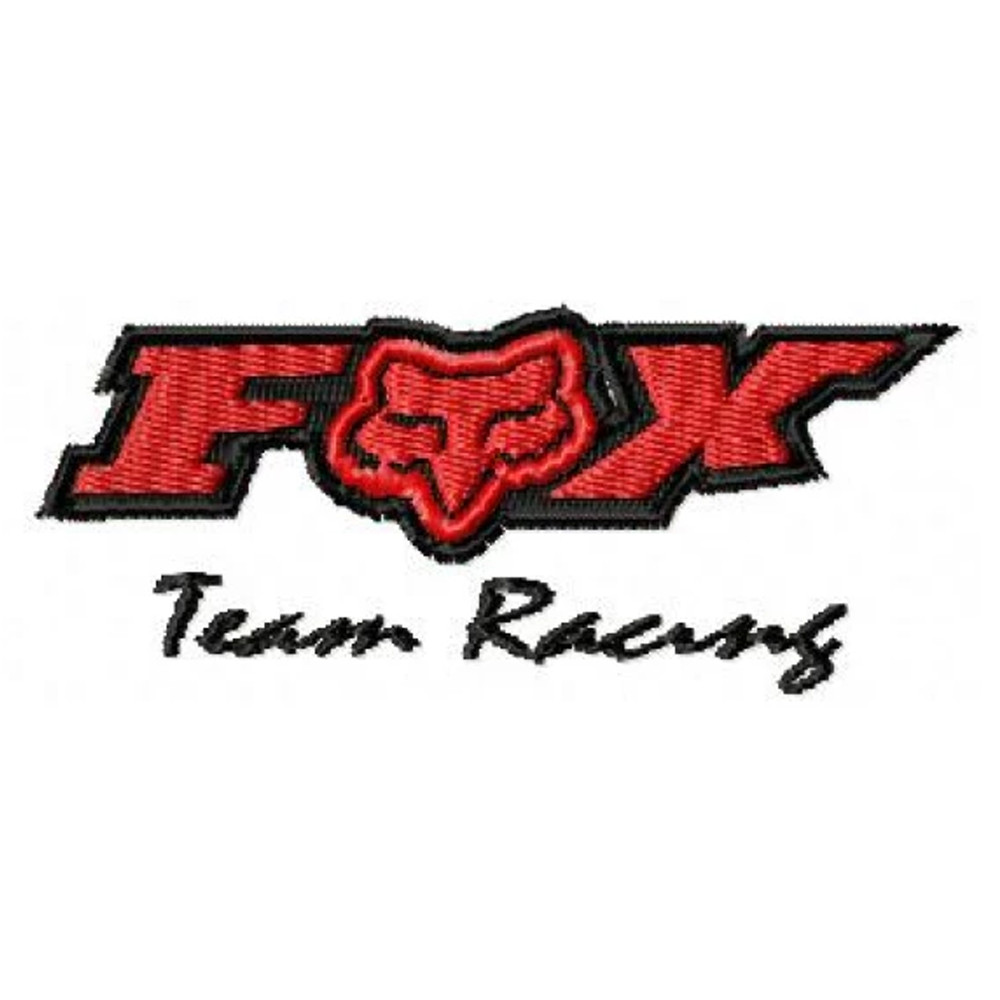Fox team racing embroidery design