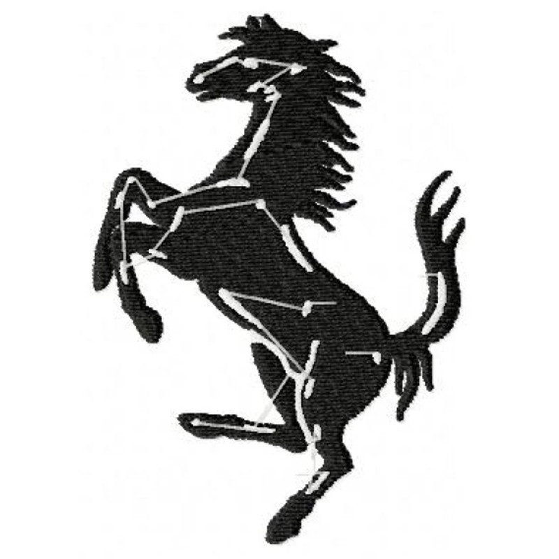 Horse of ferrari embroidery design