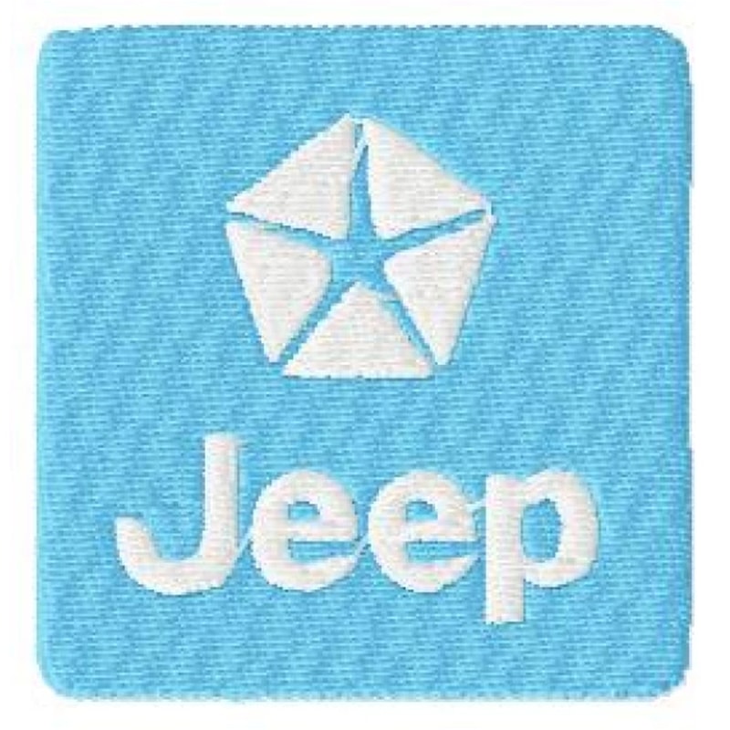 Jeep blue logo embroidery design
