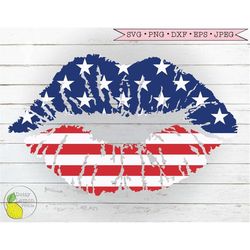 4th of July Lips svg, Summer svg Patriotic Country svg Amercian Flag svg USA svg Star svg files for Cricut Downloads Sil