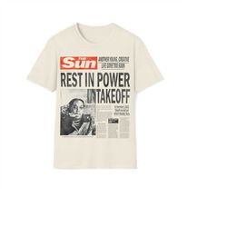 vintage takeoff unisex softstyle t-shirt, takeoff newspaper tshirt, concert merch album 90s aesthetic poster graphic tee