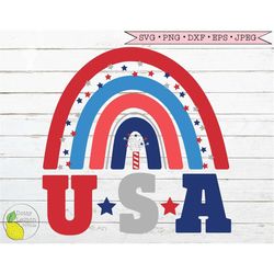 4th of July Rainbow svg, Summer svg Patriotic Amercian Flag svg USA Fireworks Farmhouse svg files for Cricut Downloads S