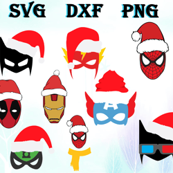 superhero mask christmas svg, bundle christmas svg png, dxf, pdf, jpg,...