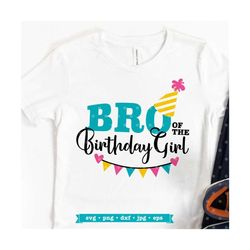 bro of the birthday girl svg, birthday svg cut file for brother, birthday girl's brother iron on transfer shirt design,