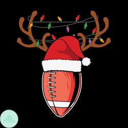 Christmas Football Santa Hat Svg, Christmas Svg, Christmas Football Svg