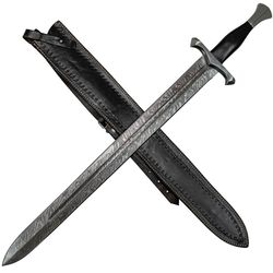 kingdom come hand forged medieval inspired historical replica firestorm damascus steel sword
