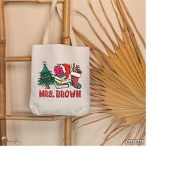 custom teacher tote bag, custom teacher gift, teacher christmas gift, teacher tote bag, tote bag, teacher appreciation g