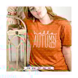 hello autumn svg, fall svg file, pumpkin svg, fall png, fall sayings svg, fall svg design, fall cut file, autumn svg des