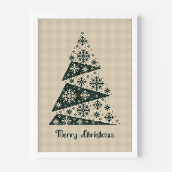 Christmas Tree Cross Stitch Pattern PDF Digital File, Christmas Ornament Counted Cross Stitch, Christmas Decor, Handmade