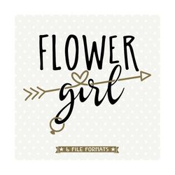 Flower Girl cuttable, DIY Bridal Party Gifts, Flower Girl SVG file, Wedding Iron on file, Commercial cut file, vinyl die