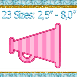 megaphone applique machine embroidery design