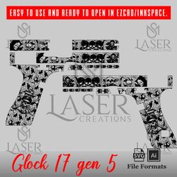 sm-laser-creation glock 17 gen 5 skull  design