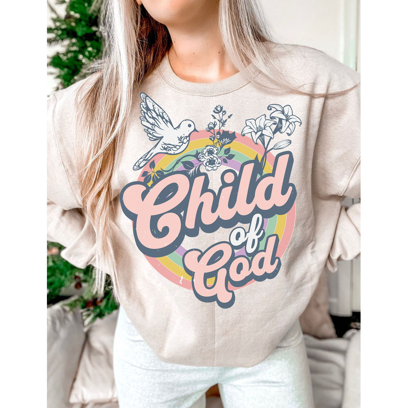 Christian PNG Design, Child Of God PNG, Trendy Christian Design Png, Retro Kids Shirt Design, Groovy Floral Quote, Trendy Girls Shirt Png - 1.jpg