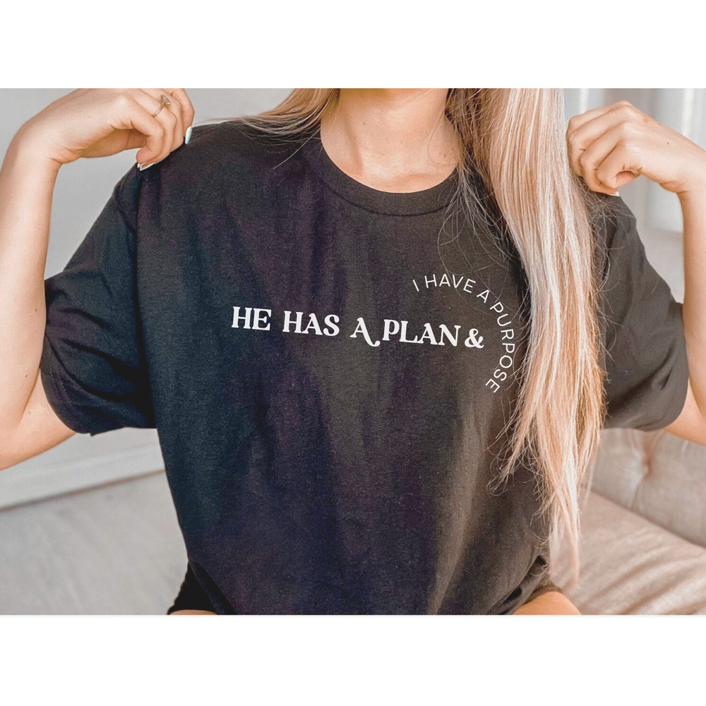 Christian SVG PNG, Retro Jesus Love, He has a plan I have a purpose, Religious DTF Sublimation, Faith, Floral Christian Shirt Design - 2.jpg