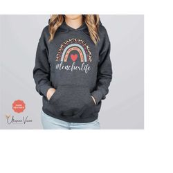 rainbow teacher hoodie for grade teacher gift for teacher tshirt for back to school gift teacher appreciation t-shirt fo