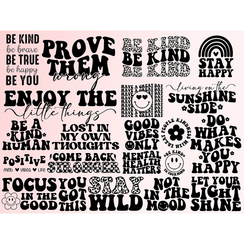 Groovy svg bundle, boho svg, hippie svg, aesthetic svg, inspirational svg, motivational svg, trendy svg, retro svg, png, wavy text svg - 1.jpg