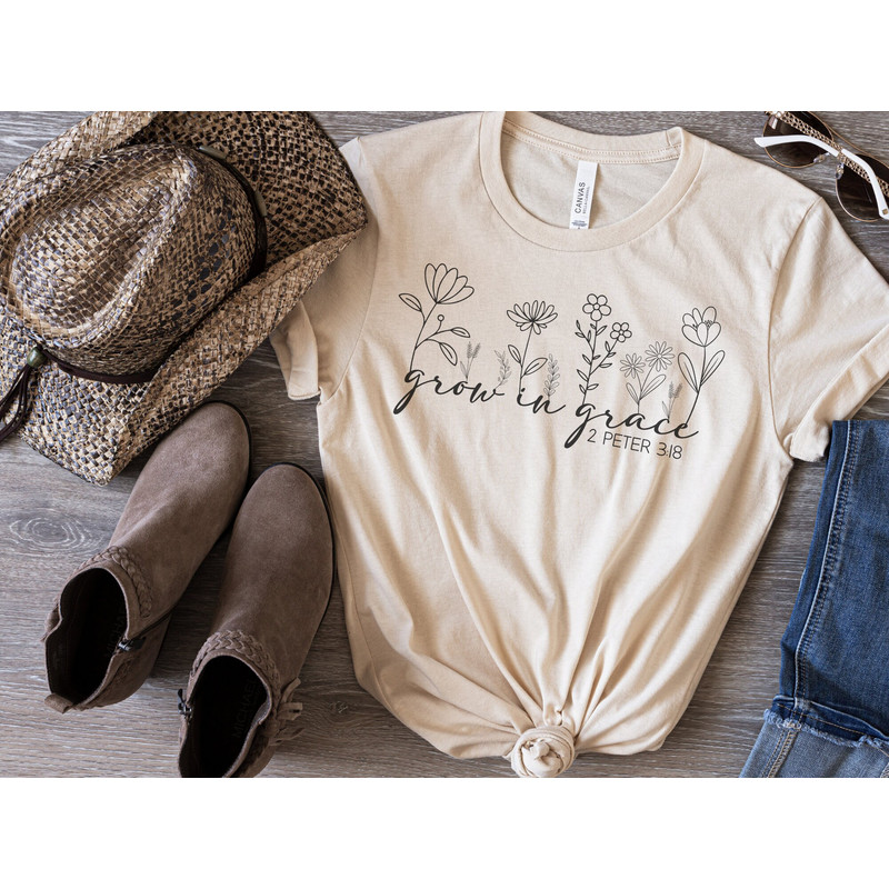 Grown in Grace Svg, Flower Svg, Plant Svg, Christian Svg, Faith Svg, Jesus Svg, Bible Quotes Shirt Svg, Png, Cricut cut file, Png - 3.jpg