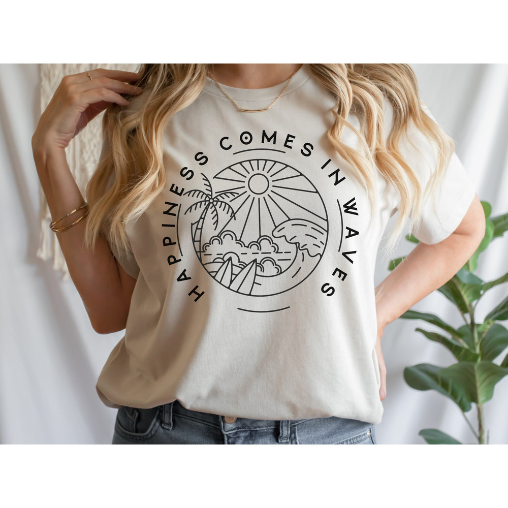 Happiness Comes in Waves SVG, Summer Shirt Svg, Positive Svg, Waves Svg, Beach Svg, Summer Vacay Vibe svg, Png - 2.jpg