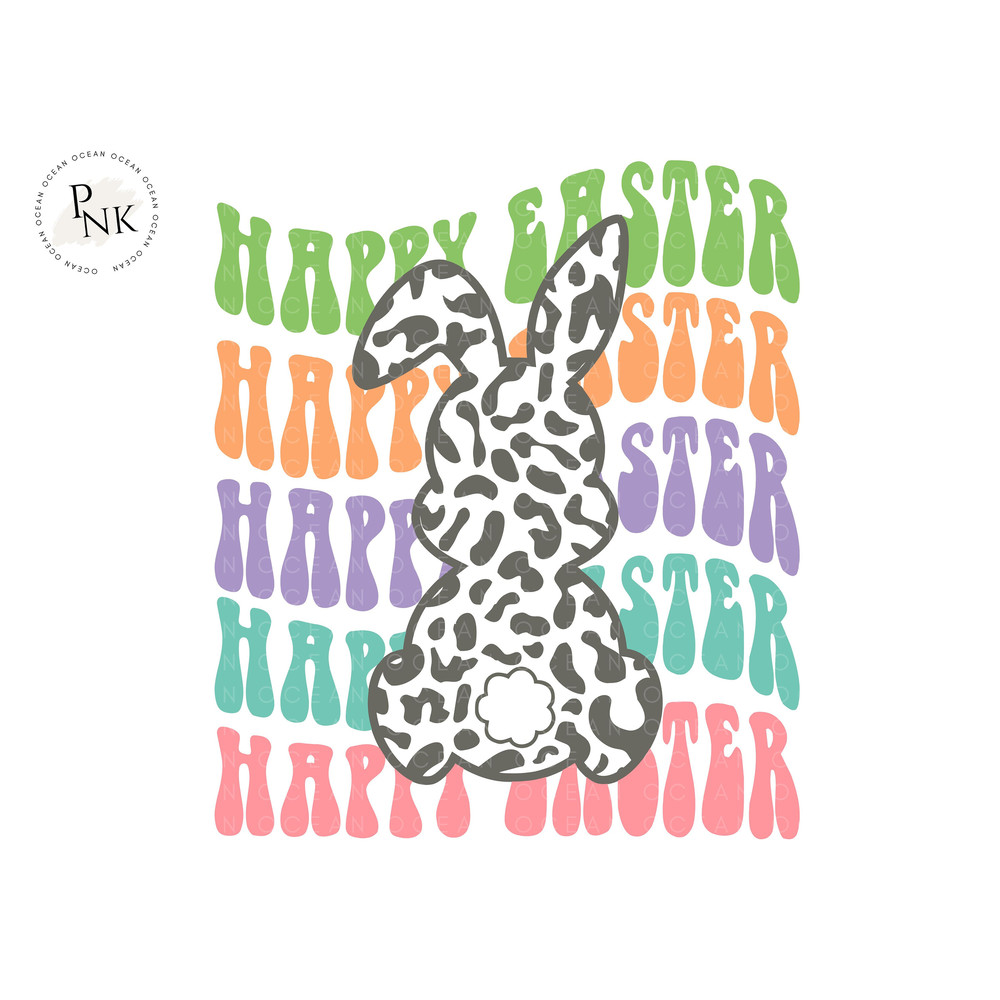 Happy Easter Svg, Easter Bunny Svg, Leopard Bunny Svg, Bunny Svg, Retro Easter Png, Peeps Svg, Happy Easter Png, Easter Shirt Svg - 1.jpg