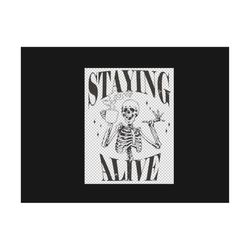 file svg funny skeletonn staying alive trendy coffee halloween svg png