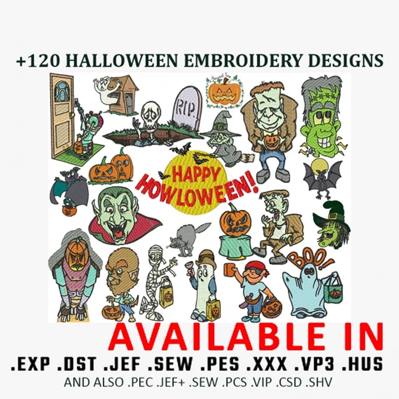 120 halloween embroidery design part 3