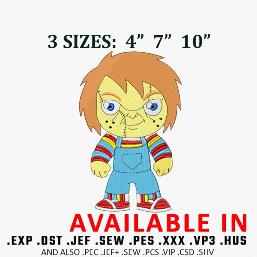 Horror man halloween embroidery design