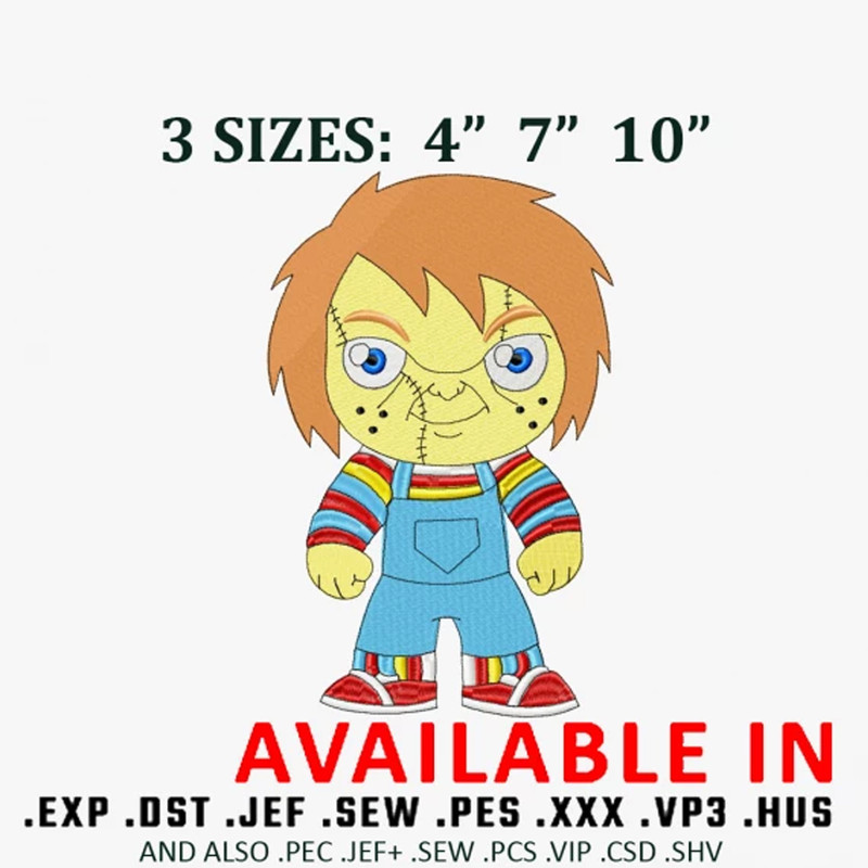 Horror man halloween embroidery design