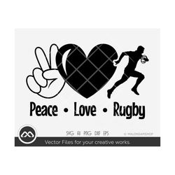 Rugby SVG Peace love Rugby - rugby svg, football svg, rugby player svg, american football for lovers