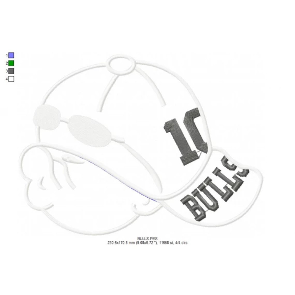 Bulls 10 embroidery design