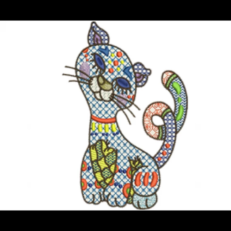 Cat embroidery design