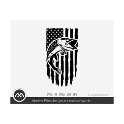 Awesome Fishing SVG American Flag - fishing svg, fish svg, fisherman svg, fishing png for fish lovers
