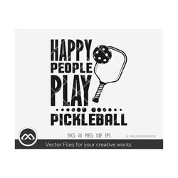 Pickleball SVG Happy people play pickleball - pickleball svg, pickleball player svg, sport svg, png cut file